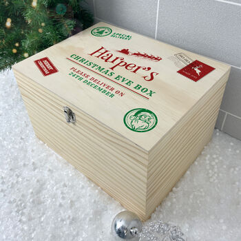 Personalised North Pole Postal Stamp Christmas Eve Box Five Sizes, 4 of 8