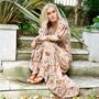 'Danica' Cream, Terracotta And Gold Floral Print Maxi Dress, thumbnail 9 of 12