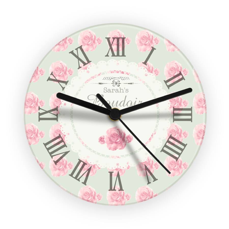 Personalised Vintage Rose Clock By Sassy Bloom As seen on TV