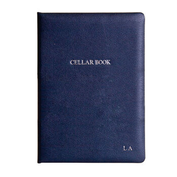 Personalised Hand Bound Leather Wine Cellar Book, 2 of 5