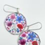 Statement Earrings With Colourful Flowers In Silver, thumbnail 4 of 12