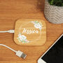 Personalised Watercolour Flowers Wireless Phone Charger, thumbnail 1 of 2