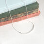 Silver Long Curved Bar Necklace, thumbnail 2 of 3