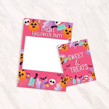 Personalised Pink Halloween Selfie Frame, 2 of 7