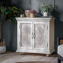 Decorative Vintage White Wooden Two Door Cupboard, thumbnail 1 of 2