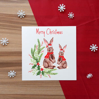 Personalised Rabbit Christmas Card, 6 of 6