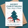 Grandchildren's Christmas Card With Cute Toadstools, thumbnail 5 of 5