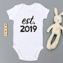 Personalise Est. Birth Year Babygrow, thumbnail 2 of 2