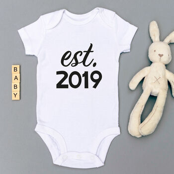 Personalise Est. Birth Year Babygrow, 2 of 2