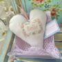 Personalised Ditsy Linen Name Heart, thumbnail 3 of 10