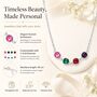 Personalised Square Shaped Family Birthstones Necklace, thumbnail 7 of 12