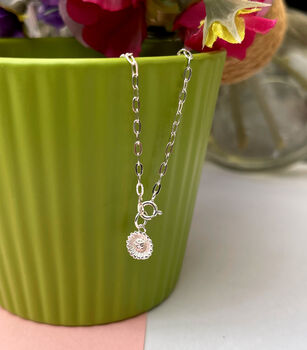 Sterling Silver Dainty Sunflower Anklet, 9 of 11