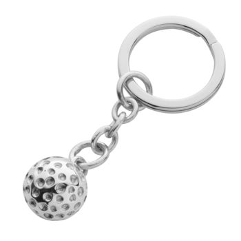 Sterling Silver Golf Ball Key Ring, 2 of 4
