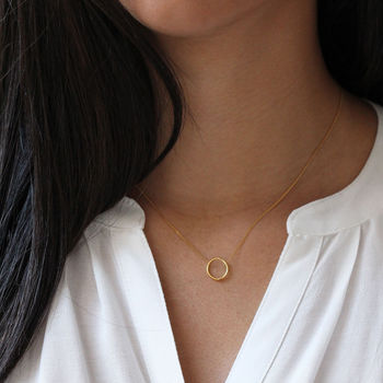 Halo Necklace Gold Vermeil, 2 of 4