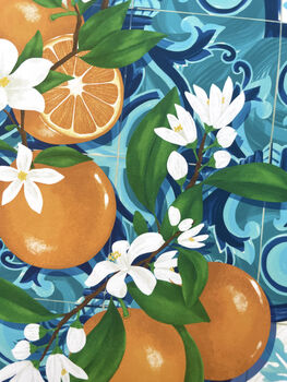 Oranges Over Spanish Tiles Art Print, 3 of 7