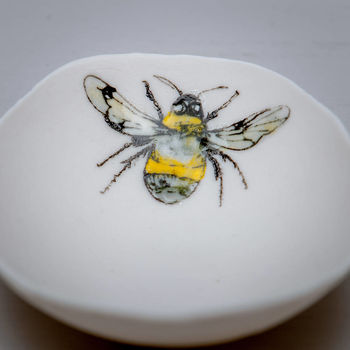 Bumble Bee Illustrated Porcelain Storage Bowl, 3 of 6
