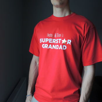 Personalised Superstar Grandad T Shirt, 4 of 10