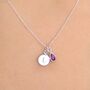 Personalised Sterling Silver Initial And Teardrop Birthstone Necklace, thumbnail 5 of 8