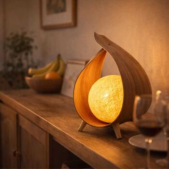 Coconut Leaf Table Lamp Handmade Boho Natural, 8 of 11