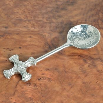 Medieval Cross Pewter Spoon, 5 of 9