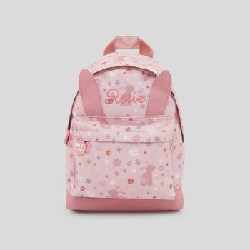 Personalised Pink Bunny Mini Backpack With Ears, 2 of 6
