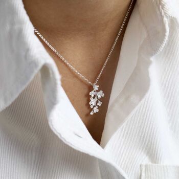Sterling Silver Forget Me Not Bloom Necklace, 2 of 6
