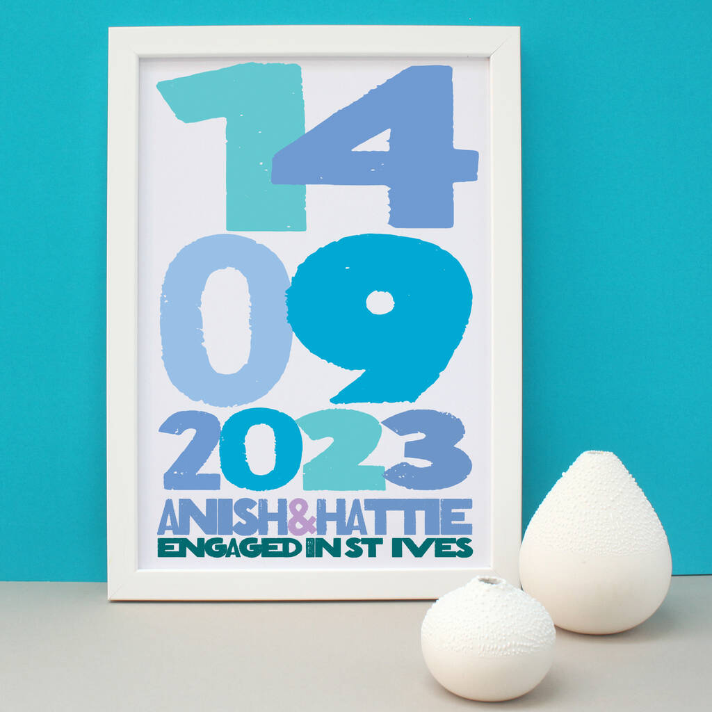 Personalised Engagement Typography Print, 1 of 7