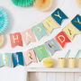 Colourful And Gold Foil Flag Birthday Banner, thumbnail 1 of 4