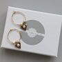 Gold Plated Triangle Charm Hoop Earrings, thumbnail 4 of 4