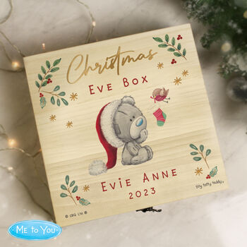 Wooden Christmas Eve Box Personalised Xmas Eve Box For Children, 6 of 7