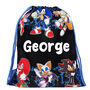 Sonic The Hedgehog Personalised Kids Drawstring, thumbnail 3 of 7