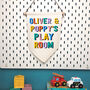 Personalised Kids Play Room Hanging Banner Sign, thumbnail 1 of 9