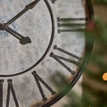 Vintage Galvanised Wall Clock, 3 of 4