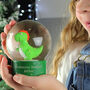 Personalised Dinosaur Glitter Snow Globe – Magical Christmas Keepsake, thumbnail 2 of 9