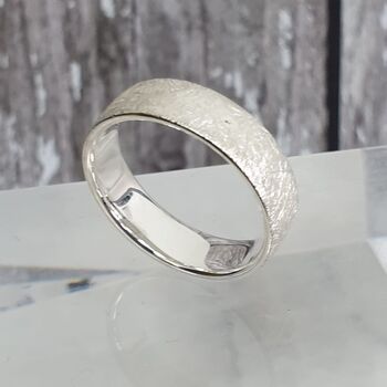 Personalised Scratched Detail Sterling Silver Ring, 4 of 11