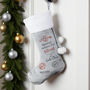 Personalised Special Delivery Silver Grey Stocking, thumbnail 2 of 4