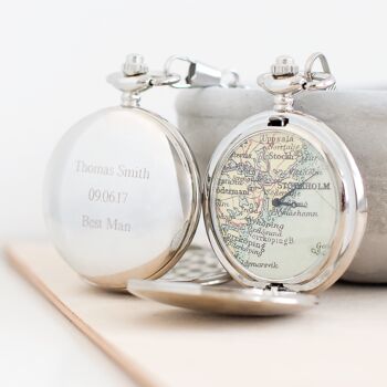 Personalised Map Pocket Watch, 2 of 9