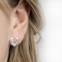 Sterling Silver Molten Heart Studs, thumbnail 2 of 4