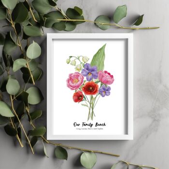 Personalised Birth Flower Family Print, 7 of 12