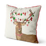 Deer And Hanging Decorations, Christmas Cushion, thumbnail 3 of 3