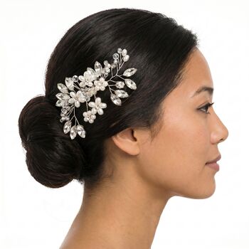 Compact Pearl Flower Hair Comb, 2 of 2