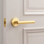 Brass Gold, Silver And Black Hexagon Door Lever Handles, thumbnail 4 of 11