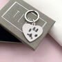 Stainless Steel Heart Keyring With Paw Prints, thumbnail 2 of 6