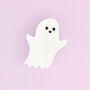 Ghost Brooch White Acrylic Smiley Face, thumbnail 2 of 7