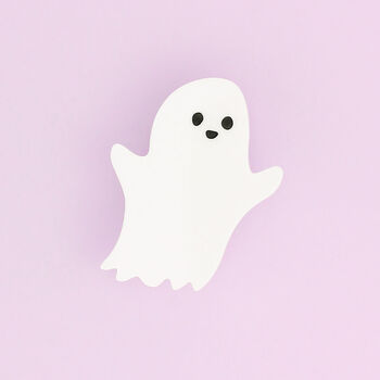 Ghost Brooch White Acrylic Smiley Face, 2 of 7