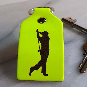 Golf Key Ring In Leather, 5 of 12