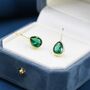 Emerald Green Droplet Drop Hook Earrings, thumbnail 5 of 11