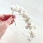 White Porcelain Flower Bridal Headband, thumbnail 5 of 5