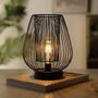 Double Metal Mesh Cage Table Lamp Battery Powered, thumbnail 1 of 6