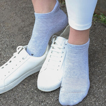 Delicate Pink And Organic Sport Grey Women Trainer Socks, 7 of 7